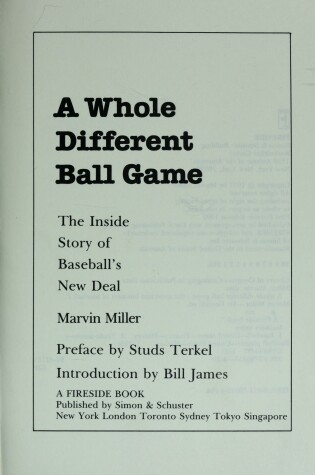 Cover of A Whole Different Ball Game