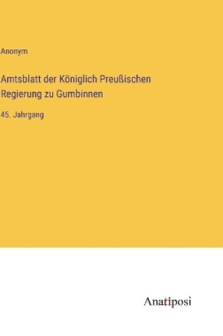 Cover of Amtsblatt der Königlich Preußischen Regierung zu Gumbinnen
