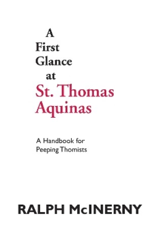 Cover of A First Glance at St. Thomas Aquinas