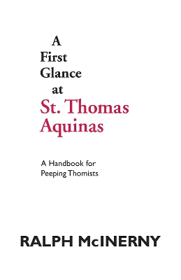 Book cover for A First Glance at St. Thomas Aquinas