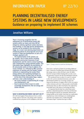 Cover of Planning Decentralised Energy Systems in Large New Developments