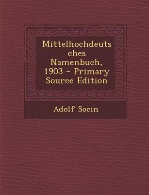 Book cover for Mittelhochdeutsches Namenbuch, 1903