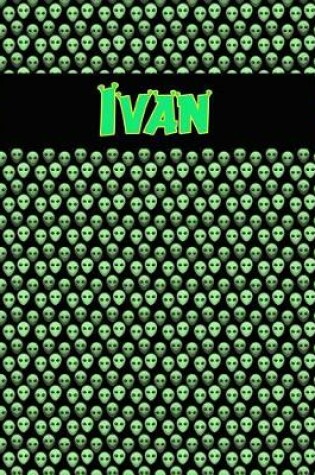 Cover of 120 Page Handwriting Practice Book with Green Alien Cover Ivan