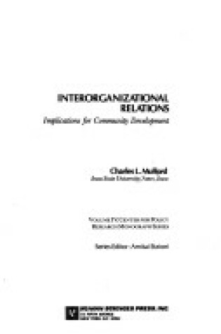 Cover of Interorganizational Relations