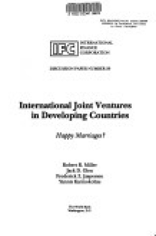 Cover of International Joint Ventures in Developing Countries