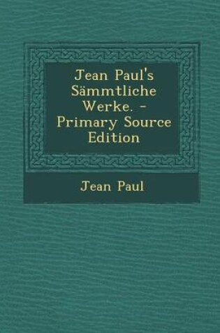 Cover of Jean Paul's Sammtliche Werke.