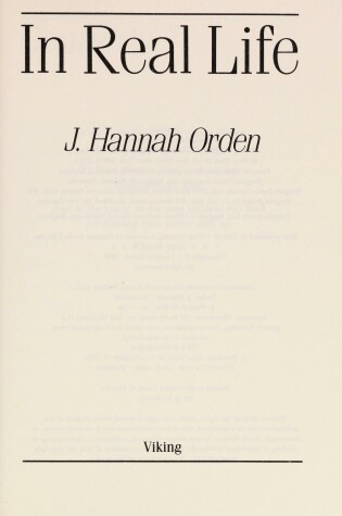 Cover of Orden Hannah : in Real Life