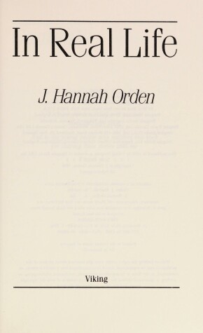 Book cover for Orden Hannah : in Real Life