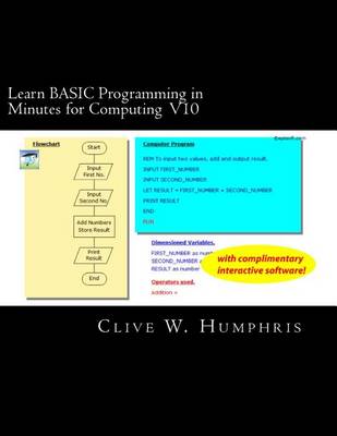 Book cover for Learn BASIC Programming in Minutes for Computing V10