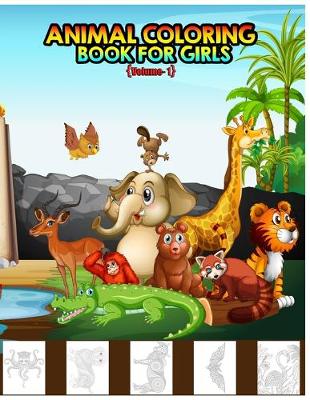 Book cover for Animal coloring book for girls