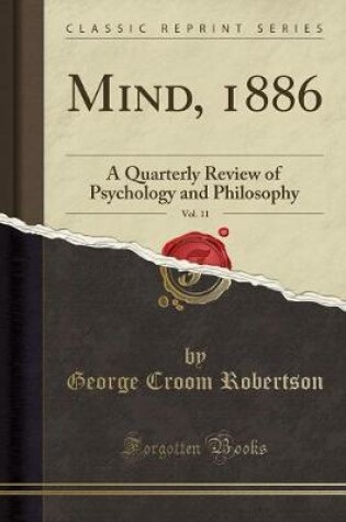 Cover of Mind, 1886, Vol. 11