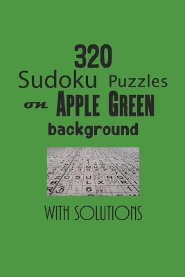 Book cover for 320 Sudoku Puzzles on Apple Green background with solutions