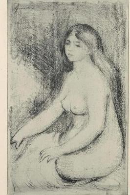 Book cover for 150 page lined journal Bather Seated, 1897 Pierre Auguste Renoir