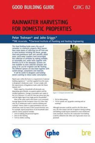 Cover of Rainwater Harvesting for Domestic Properties