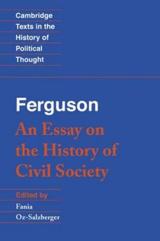 Cover of Ferguson: An Essay on the History of Civil Society