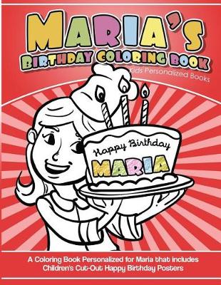 Book cover for Maria's Birthday Coloring Book Kids Personalized Books