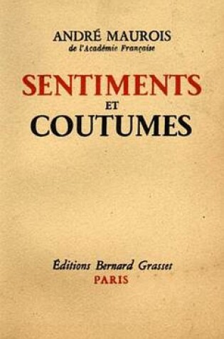 Cover of Sentiments Et Coutumes