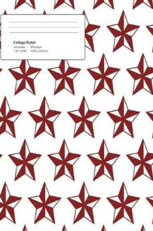 Cover of Christmas Pattern Star Composition College Ruled Book (7.44 x 9.69) 200 pages V8