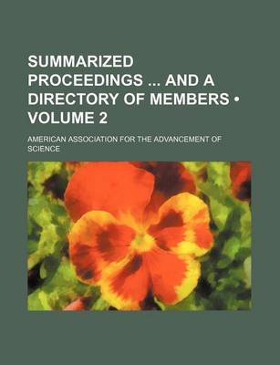 Book cover for Summarized Proceedings and a Directory of Members (Volume 2)