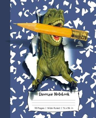 Book cover for Dinosaur Notebook 110 Pages Wide-Ruled 7 1/2 x 9 1/4 in