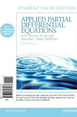 Cover of Applied Partial Differential Equations with Fourier Series and Boundary Value Problems, Books a la Carte