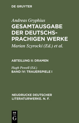 Book cover for Gesamtausgabe der deutschsprachigen Werke, Band IV, Trauerspiele I