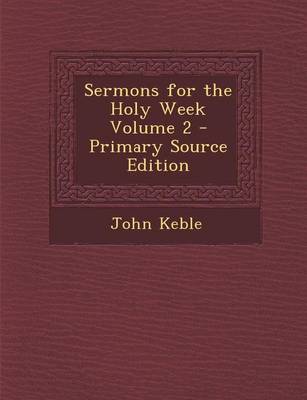 Book cover for Sermons for the Holy Week Volume 2