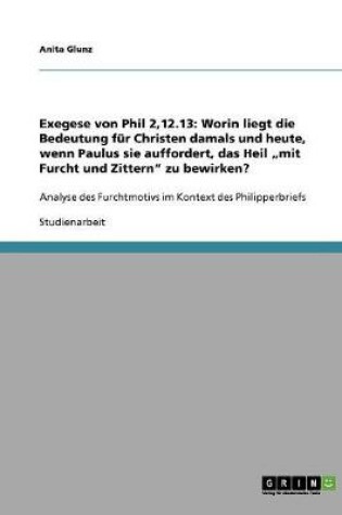 Cover of Exegese von Phil 2,12.13