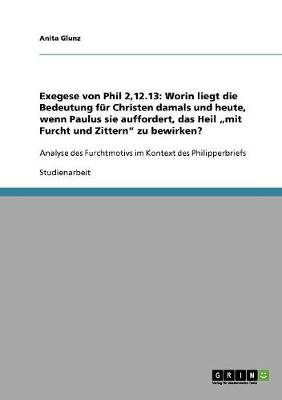 Book cover for Exegese von Phil 2,12.13