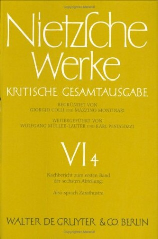 Cover of Nachbericht Zum Ersten Band Der Sechsten Abteilung