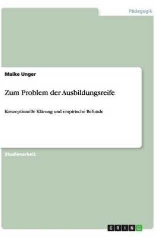 Cover of Zum Problem der Ausbildungsreife