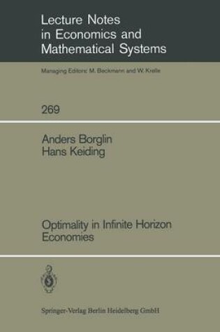 Cover of Optimality in Infinite Horizon Economies