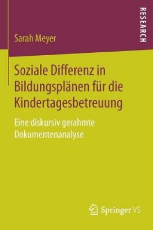 Cover of Soziale Differenz in Bildungsplänen Für Die Kindertagesbetreuung