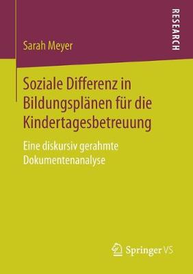 Book cover for Soziale Differenz in Bildungsplänen Für Die Kindertagesbetreuung