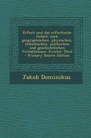 Cover of Erfurt Und Das Erfurtische Gebiet