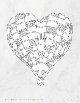 Book cover for Marble Hot Air Balloon Bullet Journal with Floral Margins for Adult Coloring