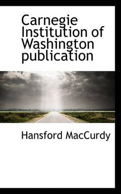 Book cover for Carnegie Institution of Washington Publication