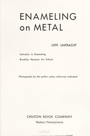 Cover of Enameling on Metal