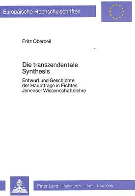 Cover of Die Transzendentale Synthesis