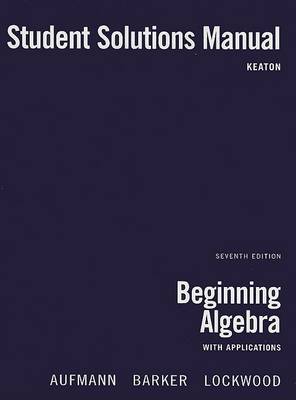 Book cover for Beginning Algebra Student Solutions Manual