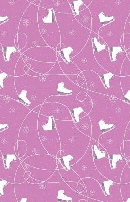 Cover of Journal Notebook Ice Skates in Snow Winter Pattern - Pink