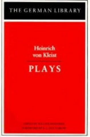 Cover of Heinrich Von Kleist: Plays