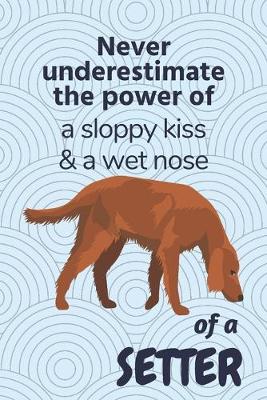 Book cover for Never underestimate the power of a sloppy kiss & a wet nose of a Setter