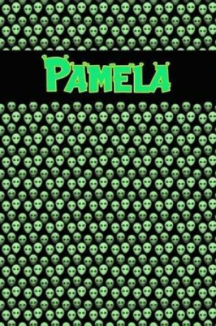 Cover of 120 Page Handwriting Practice Book with Green Alien Cover Pamela