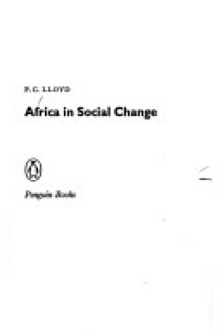 Cover of Africa in Social Change