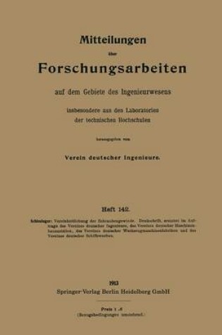 Cover of Mitteilungen UEber Forschungsarbeiten Auf Dem Gebiete Des Ingenieurwesens, Insbesondere Aus Den Laboratorien Der Technischen Hochschulen