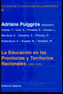 Cover of Historia de La Educacion En La Argentina - Tomo IV / Educacion En Las Provincias y Territorios Nacio