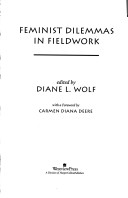 Book cover for Feminist Dilemmas In Fieldwork