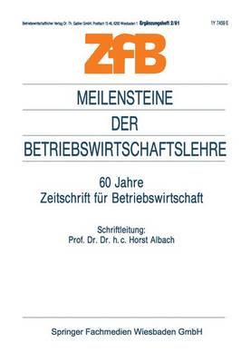 Book cover for Meilensteine der Betriebswirtschaftslehre