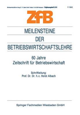 Cover of Meilensteine der Betriebswirtschaftslehre